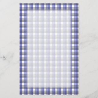 Papeterie Motif de contrôle de guingan. Bleu, gris, blanc