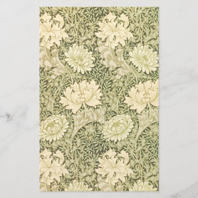 Papeterie Motif de fleurs de Chrysanthemum (par William Morr (Devant)