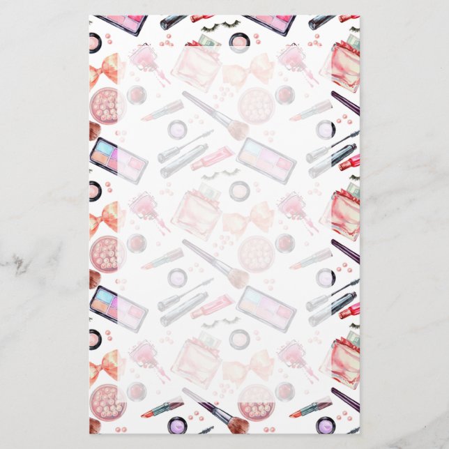 Papeterie Motif de maquillage aquarelle (Devant)