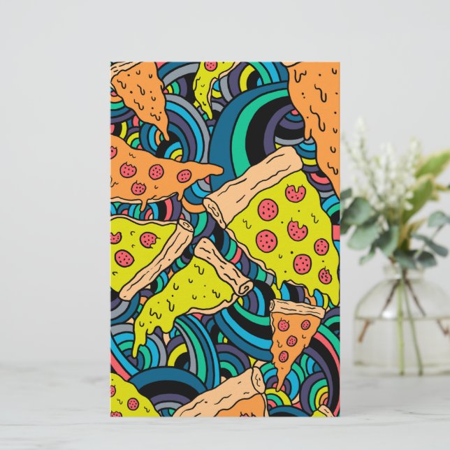 Papeterie Motif de pizza (Debout devant)