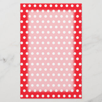 Papeterie Motif de point rouge et blanc de polka. Tacheté