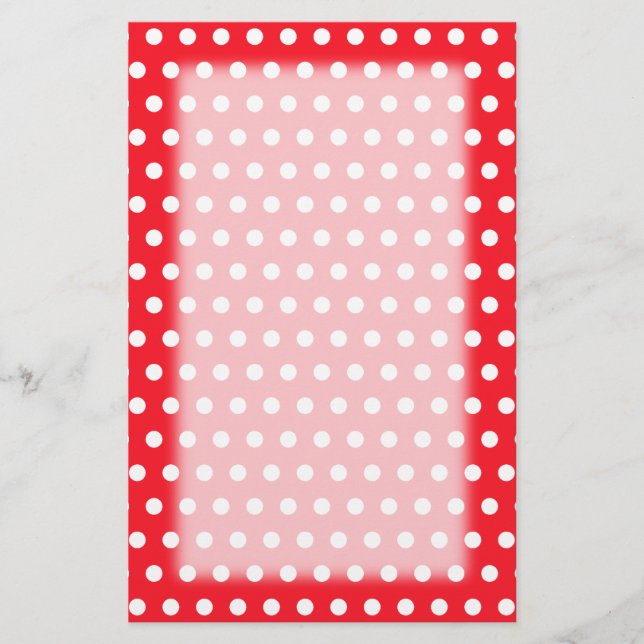 Papeterie Motif de point rouge et blanc de polka. Tacheté (Devant)