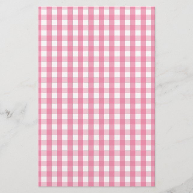 Papeterie Motif de vérification En vichy rose (Devant)
