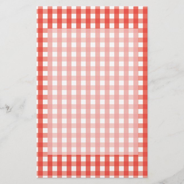 Papeterie Motif de vérification En vichy rouge (Devant)