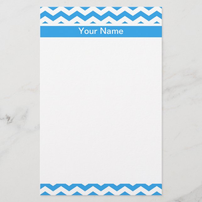 Papeterie Motif de zigzag de chevron bleu clair moderne (Devant)