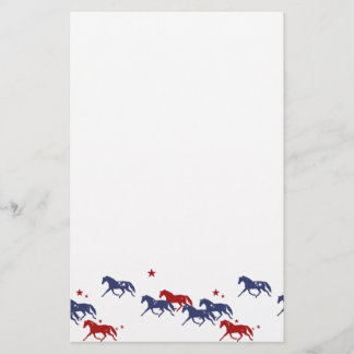 Papeterie Motif des chevaux de Trot patriotiques