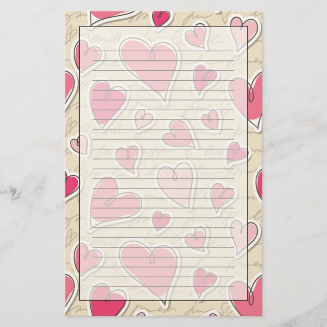 Papeterie Motif des coeurs (Devant)