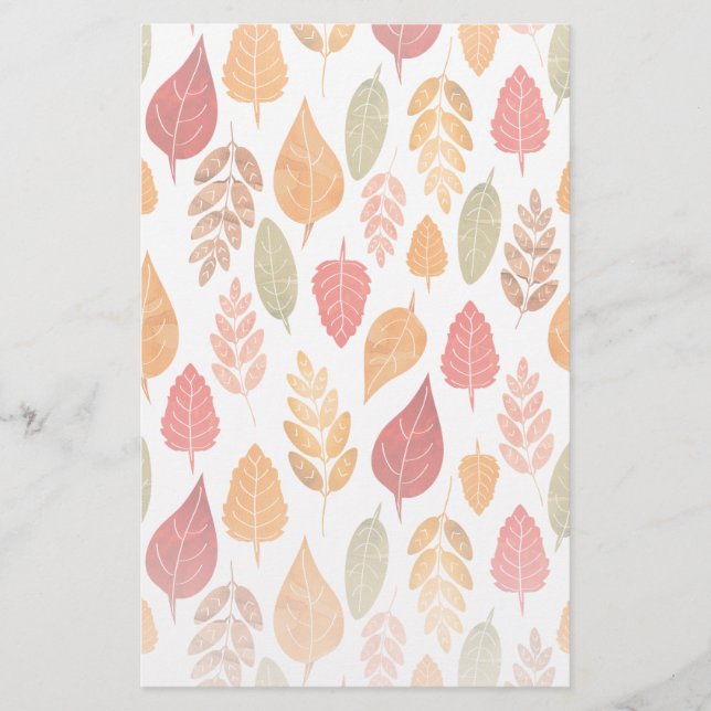 Papeterie Motif des feuilles d'automne peintes (Devant)