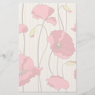 Papeterie Motif des Poppies rétro