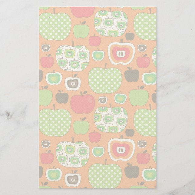 Papeterie Motif d'illustration de pomme mignonne (Devant)