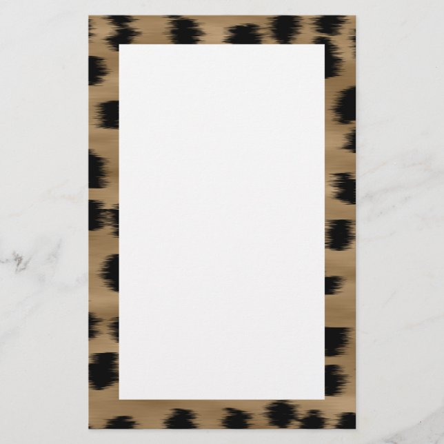 Papeterie Motif d'impression Cheetah noir et Brown. (Devant)
