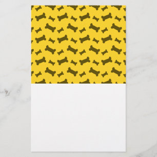 Papeterie motif d'os de chien jaune mou