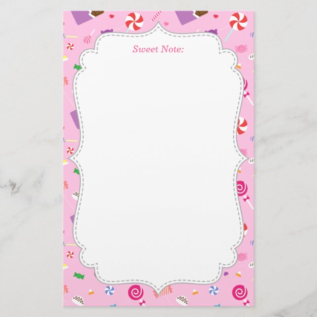 Papeterie Motif doux coloré de sucrerie pour des filles (Devant)