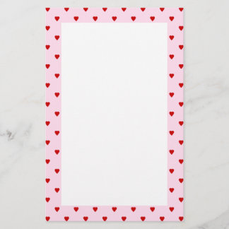Papeterie Motif doux des coeurs rouges sur le rose