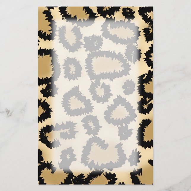Papeterie Motif Empreinte de léopard, Brown et noir. (Devant)