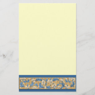 Papeterie Motif en bleu et ivoire victorien