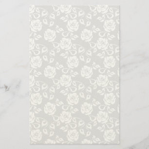 Papeterie Motif en dentelle blanche sur arrière - plan gris
