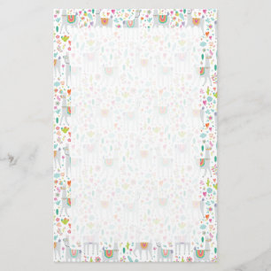 Papeterie Motif en pastel mignon de lama