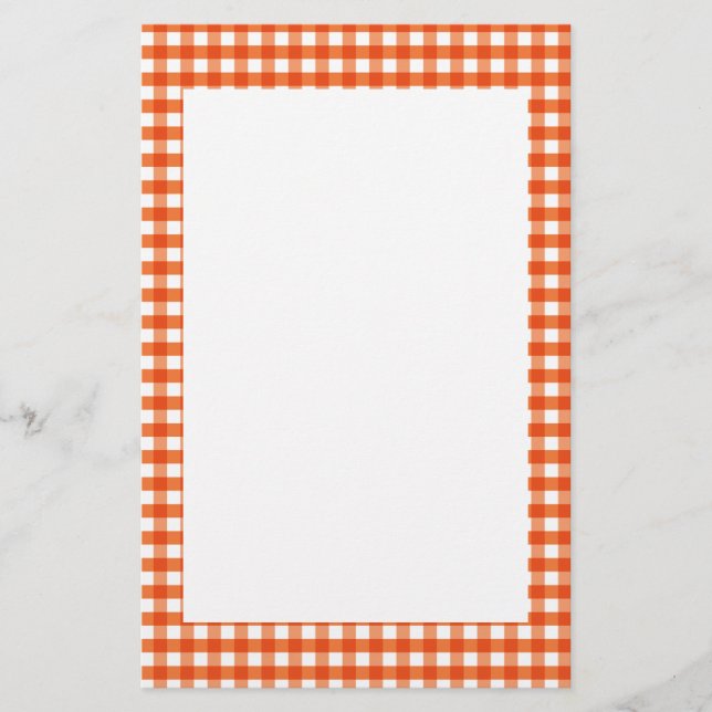 Papeterie Motif En vichy orange et blanc (Devant)