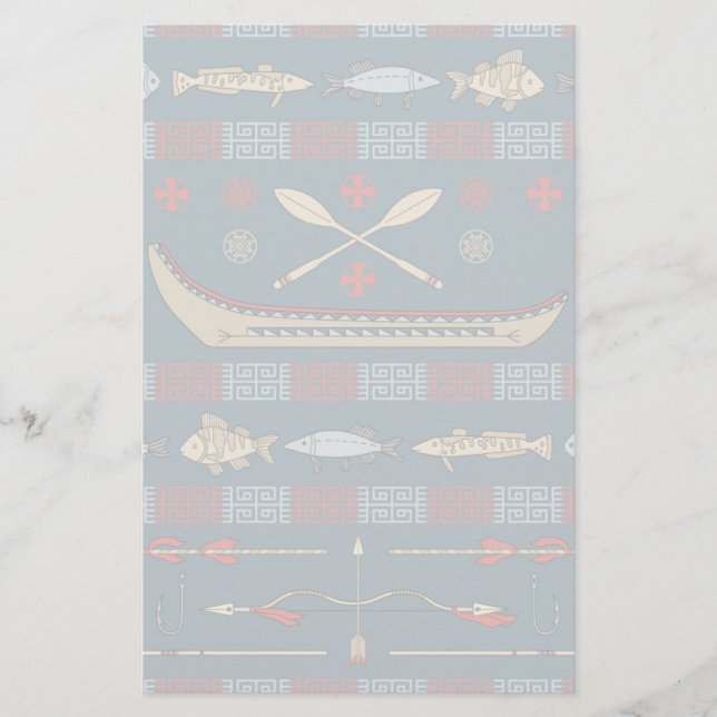 Papeterie Motif ethnique de pêche (Devant)
