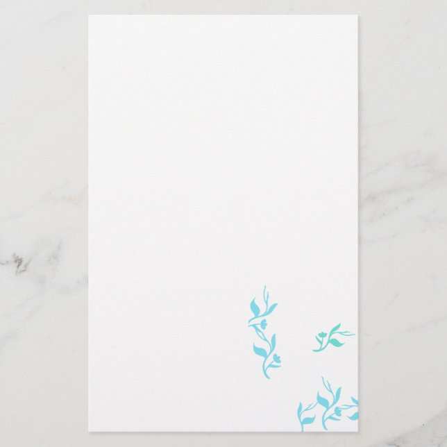 Papeterie Motif Feuille blanc Turquoise (Devant)