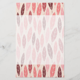 Papeterie Motif feuille rose et rouge mou