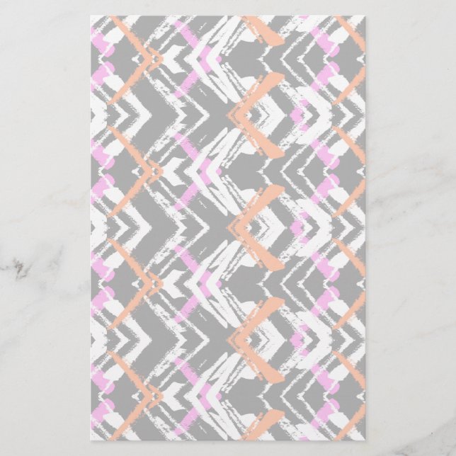 Papeterie Motif Flèche Noir, Orange Et Rose (Devant)