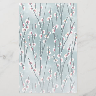 Papeterie Motif floral de fleurs de prune de printemps
