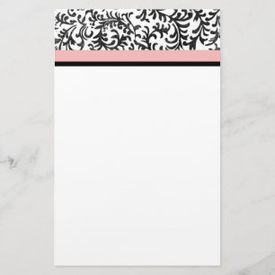 Papeterie Motif floral rose et noir
