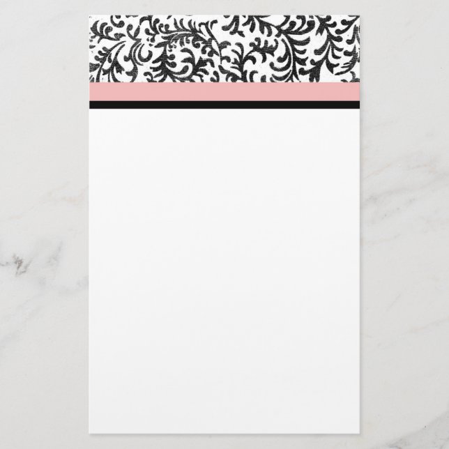 Papeterie Motif floral rose et noir (Devant)