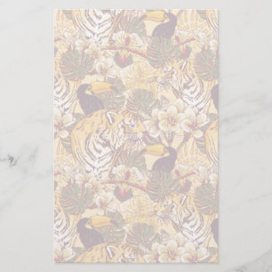 Papeterie Motif floral tropical avec le tigre