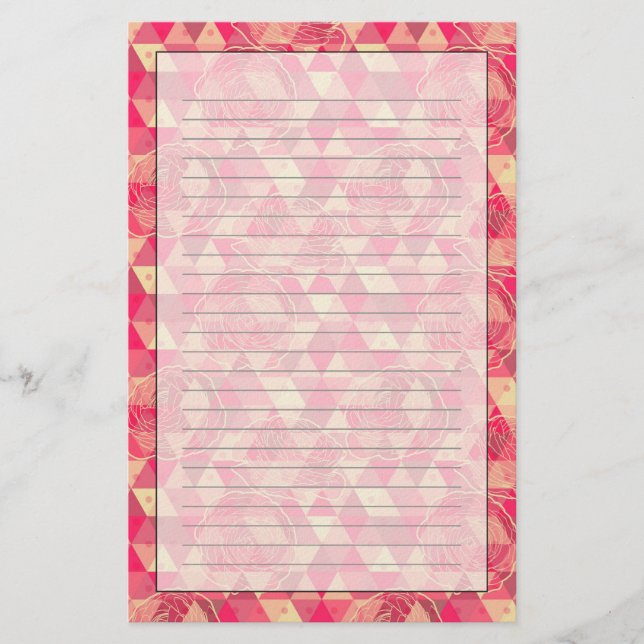 Papeterie Motif géométrique de fleurs (Devant)