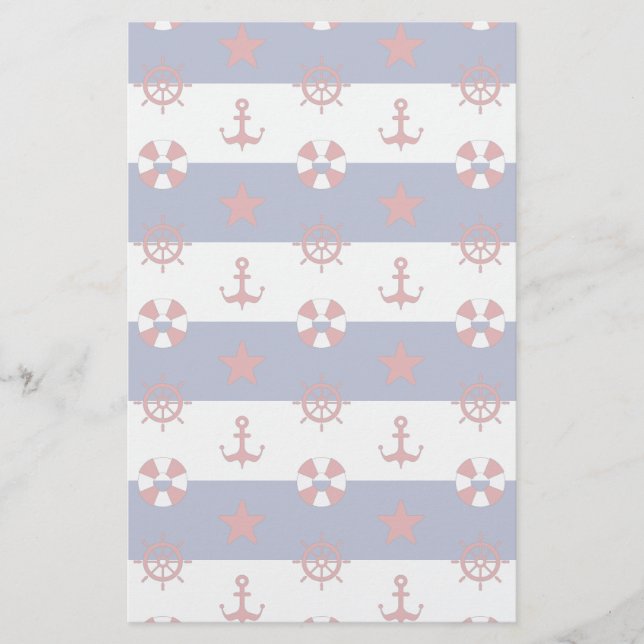 Papeterie Motif nautique de bannière étoilée (Devant)