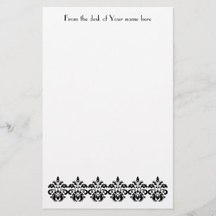 Papeterie Motif noir vintage de damassé de victorian antiqu