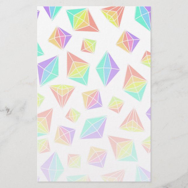 Papeterie Motif Pastel Rainbow Crystals (Devant)