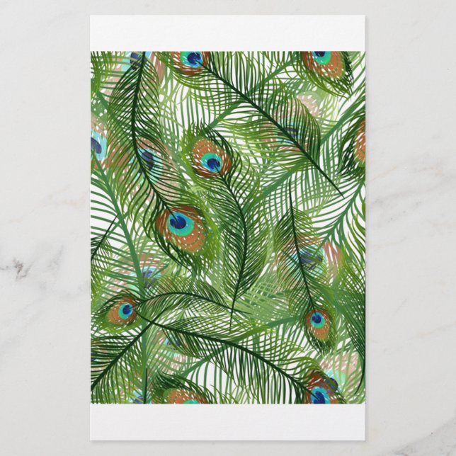 Papeterie Motif Peacock plumes (Devant)