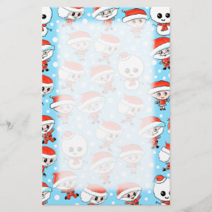 Papeterie Motif Père Noël de Noël et bonhomme de neige su