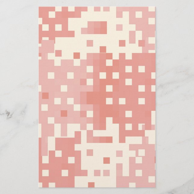 Papeterie Motif Pixel rouge et rose (Devant)