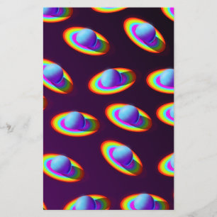 Papeterie Motif Planètes Arc-en-ciel