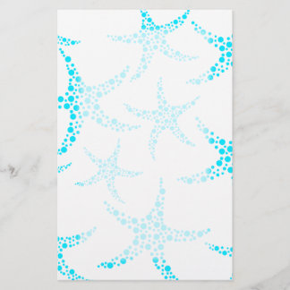Papeterie Motif pointillé d'étoiles de mer dans la turquoise