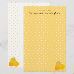Papeterie Motif Polka blanc à points à l'automne laisse le