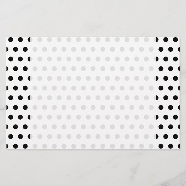 Papeterie Motif Polka noir et blanc. Spotty. (Devant)