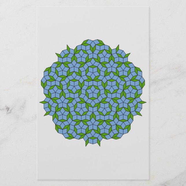 Papeterie Motif Rhombus Penrose vert et bleu (Devant)