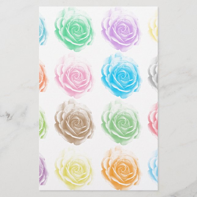 Papeterie Motif rose coloré (Devant)