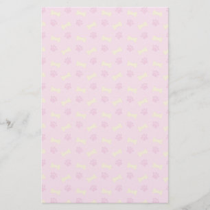 Papeterie Motif rose d'os d'empreinte de patte