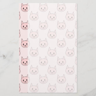 Papeterie Motif rose mignon de chat