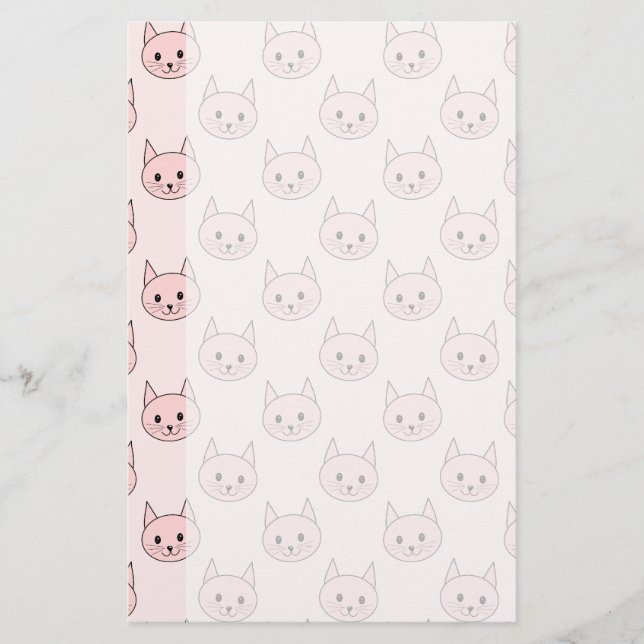 Papeterie Motif rose mignon de chat (Devant)