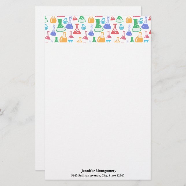 Papeterie Motif scientifique divertissant Beakers and Flaque (Devant / Derrière)