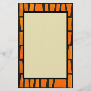 Papeterie Motif tribal d'Afrique orange et noire