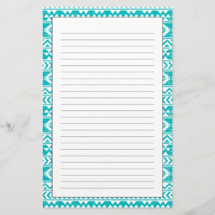 Papeterie Motif tribal turquoise Grunge Aztec